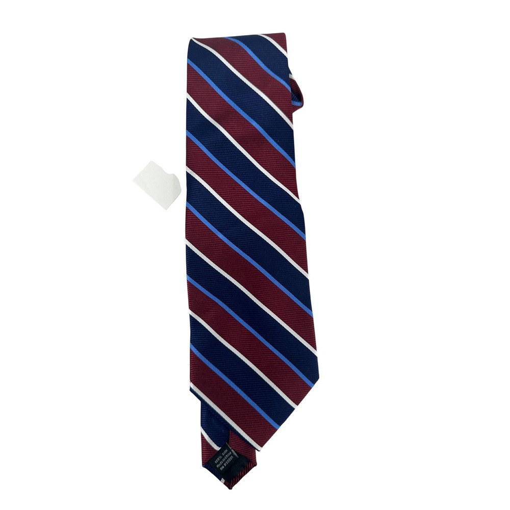 Gold Series Destination XL Men's Silk Necktie Burgundy Navy Striped X-Long Tie